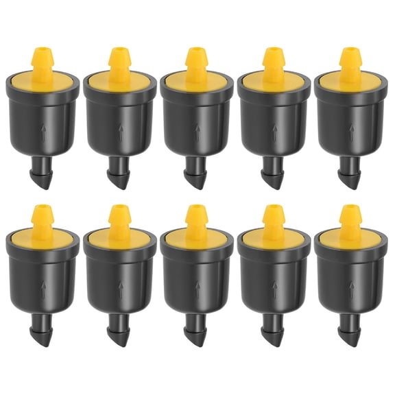 Unique Bargains Pressure Compensating Dripper 5 GPH 20L/H Emitter for Garden Lawn Drip Irrigation Barbed Hose Connector Yellow 20pcs