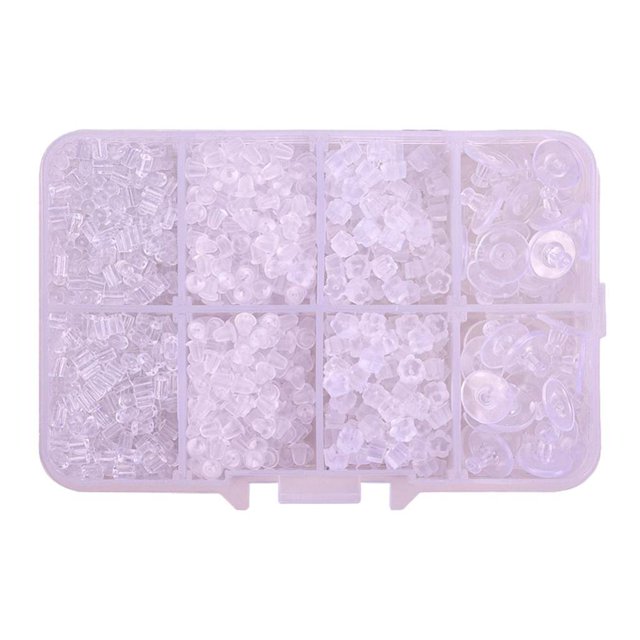 1666 Pieces Clear Rubber Silic Clutch Earring Backs Stoppers Tube Back Earring Earring Studs