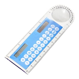 EARKITY Multifunctional Ruler, 3 in 1 Calculators, Mini Pocket Basic Calculator with Magnifier, Solar Transparent Ruler Calculator, Digital Desktop Calculator for Kids Student School Supplies Basic