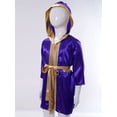 thumbnail image 3 of Alvivi Enfants Garçons Robe de Boxe Art Martial Muay Thaï Uniforme Manches Longues Kick Boxe Robe à Capuche Ensembles Violet 12, 3 of 7