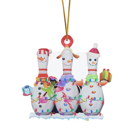 Binwennn Décoration d'Arbre en Acrylique Style Jeu de Quilles Rond Souvenirs de Noël Bonne Décoration de Noël Suspend Voiture Œufs de Pâques Décoratifs pour Artisanat Travail Guirlande Forme avec Attaches Guirlande d'Escalier