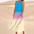 thumbnail image 2 of FAIWAD Robes d'Été Grande Taille pour Femmes 2024 Sans Manches Décontractées Robe Maxi Dégradé Boho Plage Robe Débardeur, 2 of 5