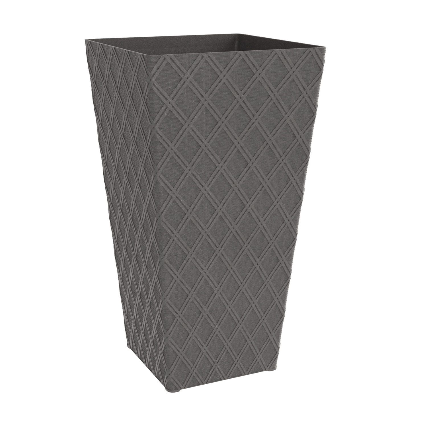 TierraVerde Avondale Lattice Planter Charcoal 24" H