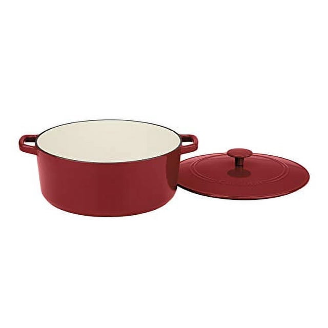 Cuisinart Chef's Classic Enameled Cast Iron 7-Quart Round Covered Casserole, Cardinal Red