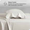 thumbnail image 3 of Bare Home Ensemble de Draps Ultra Doux - Premium 1800 Collection - Poches Profondes - 3 Pcs - Lit Simple, Rayures Fines - Pierre/blanc, 3 of 8