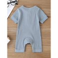 thumbnail image 4 of Baby Girl Boy Solid Romper Short Sleeve Jumpsuit Button Cotton Clothing, 4 of 5