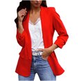 thumbnail image 2 of Qertyioot Rabais Noël Manteau pour Femme Grande Taille Veste à Col Rabattu pour Dames Veste à Manches Longues Manteau Blazer, 2 of 5