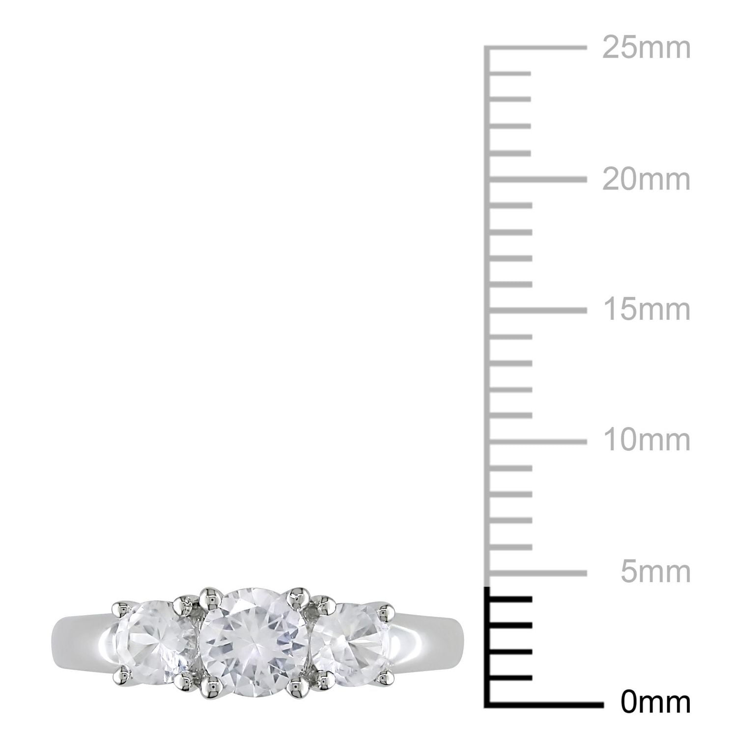 Bague de fiançailles Miabella avec 1.33 carat de saphirs blancs en or blanc 10 K