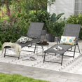 thumbnail image 4 of Costway Ensemble de 2 Chaises Longues Pliantes de Patio avec Dossier Inclinable à 6 Niveaux Gris, 4 of 9