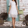 thumbnail image 2 of QIPOPIQ Women's 2024 Summer Short Sleeve Crew Neck Ruffle Tiered Layed Chiffon Flowy Swing Long Midi Dress Clearance, 2 of 9