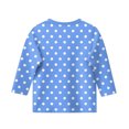 thumbnail image 4 of COM1950s Shirts for Girls, Children's Fashion Solid Color 3/4 Sleeve Round Neck Tops/Shirt, 4 of 8