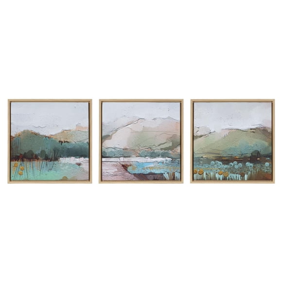 Ensemble de toiles artistiques encadrées Sentra Green Landscape