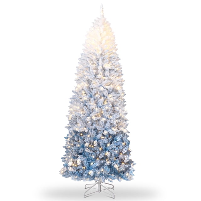Pencil Christmas Tree Artificial Slim Xmas Trees Skinny Decorations Fake Flockeds Pink Gradient
