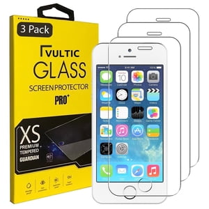 Vultic [3 Pack] Protection écran pour iPhone SE 2016 / 5S / 5 / 5C [NOT pour iPhone SE 2020 & SE 2022][Case Friendly], Couverture de film en verre trempé
