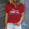 thumbnail image 4 of Meichang T-Shirts Cœur d'Amour pour Femmes Valentines Day T-Shirts Bonbons Cœur T-Shirts Graphiques Hauts Fêtes Manches Courtes Hauts Col Rond Coupe Ample T-Shirts Tendance Chemises, 4 of 5