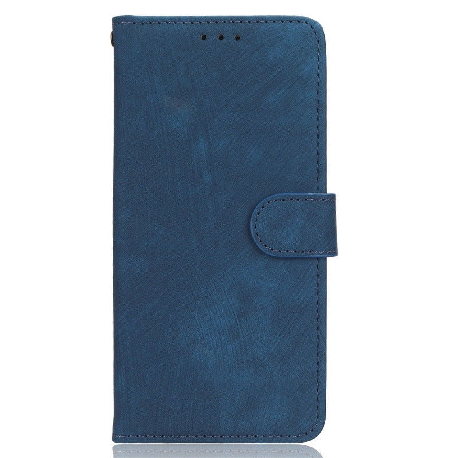 PANDACO Étui Portefeuille en Suède Bleu Marine pour iPhone 16