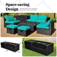 thumbnail image 3 of Patiojoy 8PCS Patio Conversation Set Sectional Sofa Set, All-Weather PE Rattan, Tempered Glass Table & Washable Cushion Covers Turquoise, 3 of 7