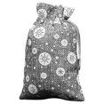 thumbnail image 2 of Mashaouyo Clearance Christmas Drawstring Pocket Snowflake Cotton Linen Gift Bag Linen Candy Storage Bag, 2 of 2