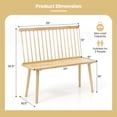 thumbnail image 3 of Costway Entryway Bench for 2 Windsor Rubber Wood Dining Bench with Spindle Back Natural, 3 of 10