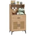 thumbnail image 1 of Gymax Coffee Bar Cabinet w/Pegboard Storage Drawer & Adjustable Shelf Buffet Sideboard, 1 of 10