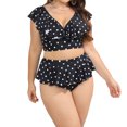 thumbnail image 1 of Two-Piece Swimsuit Oversized V-Neck Sexy Polka Dots Bikini Swimsuit Two Piece Polka Dots Ruffle Split Plus Size Swimsuit Plus Size Bikini Set, 1 of 1