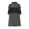 thumbnail image 4 of Ovzne Robes pour Femmes Robe pour Femme Robes d'Été pour Femmes Surdimensionnées Décontractées à Manches Courtes à Blocs de Couleur à Col à Revers à Col en V Chemise Fluide Robe Courte Robe pour Femmes à Manches Courtes Liquidation, 4 of 5