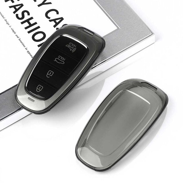 Bgsha Étui à FOB Transparent pour Hyundai Santa Fe Sonata Tucson Télécommande Clé Intelligente