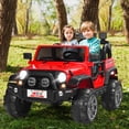 thumbnail image 3 of Patiojoy 12V Electric Kids Ride On Truck Toys 2 Seater Jeep Car with Remote Control Red, 3 of 7
