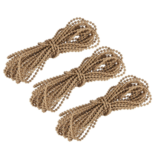 Unique Bargains Chaîne à Billes pour Stores de 10 Yards, Lot de 3, pour Toiles à Rouleau, Pièces de Réparation de Fenêtre, Brun