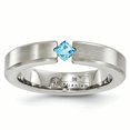 thumbnail image 1 of Edward Mirell Titanium Brushed Blue Topaz 4mm Band Size 10, 1 of 4