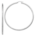 thumbnail image 1 of Sterling Silver Rhodium-plated Satin Finished D/C Twisted Hoop Earrings QE4434, 1 of 2