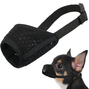 Dog Muzzle, Soft Mesh Muzzle for Small Medium Large Dogs, Puppy Muzzle for Biting Chewing Grooming(Black)