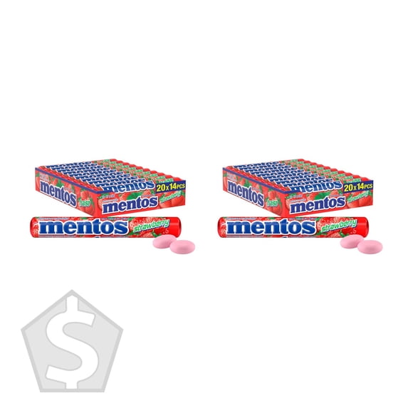 Mentos Strawberry, 20 ct - Pack of 2