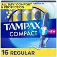thumbnail image 1 of Tampax Tampons Compact Pearl, avec Tresse Anti-Fuites & Applicateur Extensible, Absorption Régulière, Applicateur Compact Extensible, Sans Parfum, 1 of 9