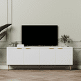 thumbnail image 1 of Aykah Luna Meuble Télé de 71 Pouces avec Rangement pour Télé jusqu'à 75 Pouces avec 4 Armoires de Rangement, Table Télé Moderne, Console Télé avec Pattes en Métal pour Salon, 1 of 8