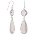 thumbnail image 1 of Precious Stars Sterling Silver Pink Amethyst and Rose Quartz Drop Earrings, 1 of 2