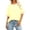 Yellow, variant on cfhntfmh Plus Size Tshirts for Women Crew Neck Loose Fit Summer Tee Tops Oversize Half Sleeve Casual Baggy Clothes
