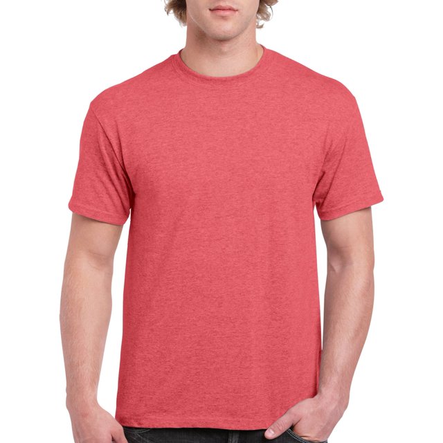 Gildan Mens Heavy Cotton T-Shirt, 2XL, Heather Red