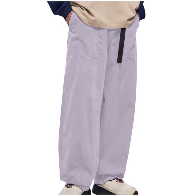 EGNMCR Men's Lightweight Pants, Cargo Pants Men, Linen Pants Men Men Winter Cargo Pants Trousers Multi Pocket Button Elasticated Trousers Cuffed Pants Men Pants