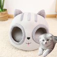 thumbnail image 2 of Lits pour Chats Confortables en Forme de Tête de Chat, Lavables, Intérieur, Maison pour Animaux, 2 of 5
