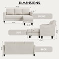 thumbnail image 3 of Homall Canapé d'Angle Convertible, Canapé Moderne en Lin en Forme de L, 3 Places, avec Méridienne Réversible, Idéal pour les Petits Salons, Appartements et Espaces Réduits., 3 of 7