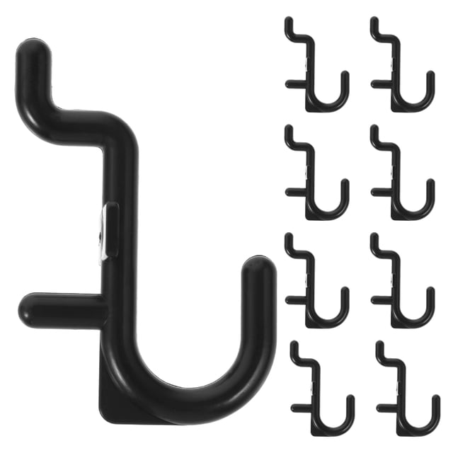 20 Pcs Crochets pour Panneau Perforé de Garage Cintres pour Panneau Perforé Crochets pour Panneau Perforé pour Suspendre des Outils, en Plastique Noir avec une Conception Légère et stable. Idéal pour Organiser des Outils, des Vêtements Ou d'Autres Articles dans des garages Ou des Entrepôts. Compatible avec les Plaques Perforées standard pour un Rangement Efficace et une installation Facile.