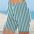 thumbnail image 2 of Plebaso Shorts pour Femmes 2025 Imprimé Rayé Shorts de Plage Taille Haute Mode Leggings Courts, 2 of 5