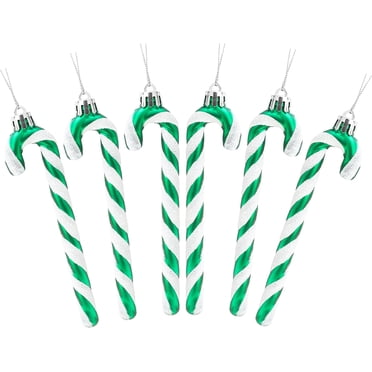 Lot de 6 -13 cm Canne de Bonbon Pailletée Décorations/ornements pour Arbre de Noël
