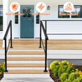 thumbnail image 4 of 5 Steps Adjustable Angle Outdoor Handrail, Wrought Iron Railing for Concrete Steps, Porch & Garden Stairs, Black Exterior Stair Handrail for 1-5 Steps, 4 of 7