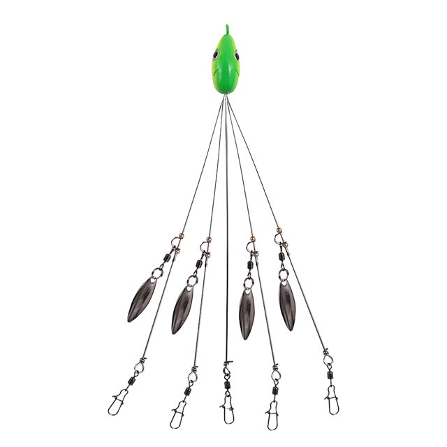 Agiferg 5 Arms Alabama Umbrella Head Fishing Rig Bait Fishing Lures With Snap Swivels