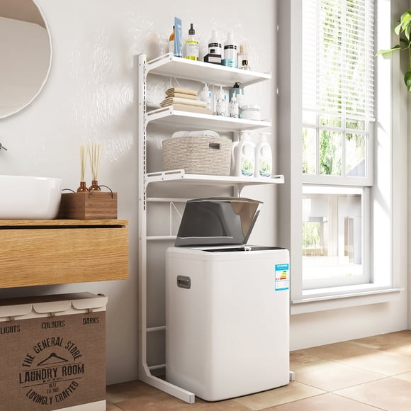 ABCOOL Over the Washer Toilet Organzier Storage Rack, Adjustable Stand Shelf for Laundry Bathroom