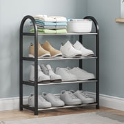 Dvkptbk Shoe Rack Shelf for Closet, Shoe Organizer for Bedroom Closet, Floor Shoe Shelf for Entryway Storage, 4-Tier, Black