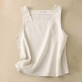 thumbnail image 2 of Timegard Womens Tank Tops Cotton Linen Square Neck Sleeveless Summer Casual Loose Tops Basic Tee Blouse, 2 of 7