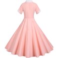 thumbnail image 3 of CEHVOM Robe d'Été 2024 pour Femmes, Robes Vintage Évasées pour Femmes Rétro Années 1950 60, Robes Vintage Évasées à Col en V et Col Cape, 3 of 7